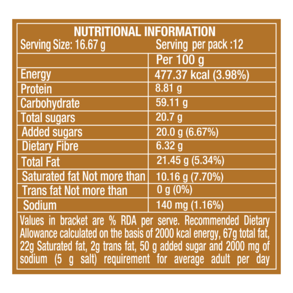 Patanjali 7 GRAIN DIGESTIVE BISCUIT nutrition information