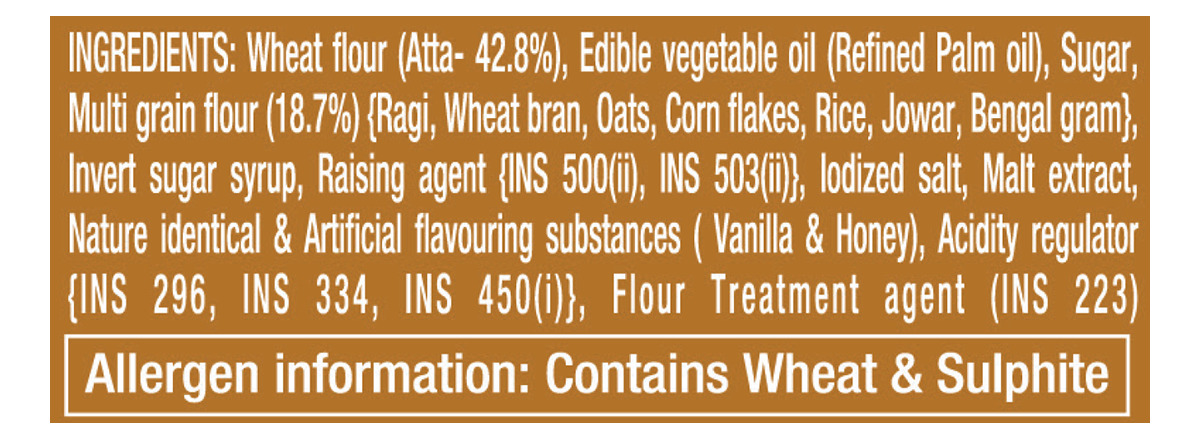 Patanjali 7 GRAIN DIGESTIVE BISCUIT ingredients