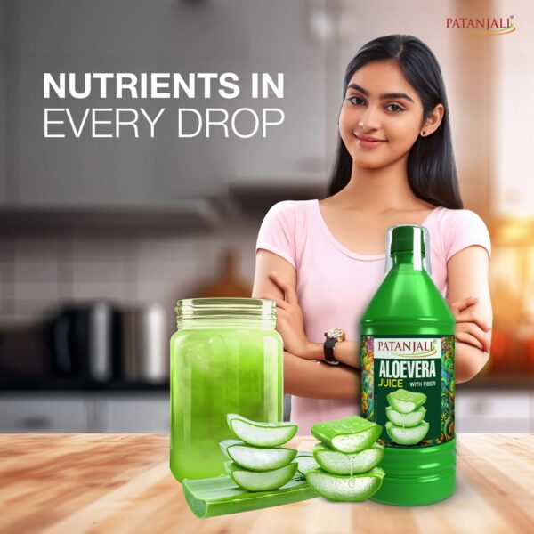 Patanjali Aloe Vera Juice with Fiber: Natural Digestive - Image 2