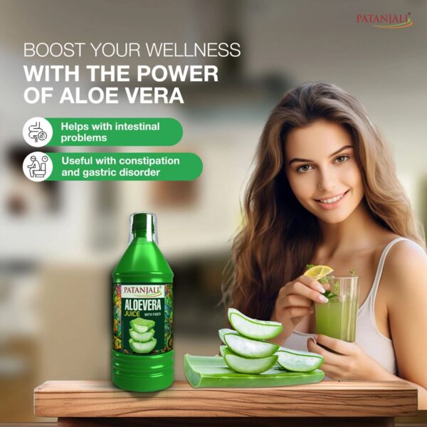 Patanjali Aloe Vera Juice with Fiber: Natural Digestive - Image 4