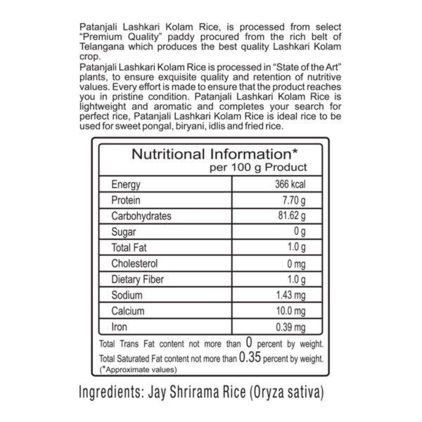 Patanjali Lashkari Kolam Rice: Authentic Taste & Quality! - Image 2